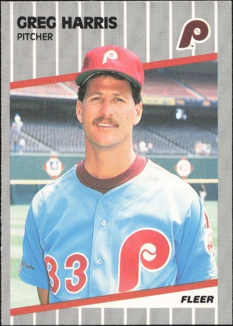 Greg Harris 1989 Fleer #570 Baseball Trading Card - Front 1989 Fleer Greg Harris #570 baseball trading card front