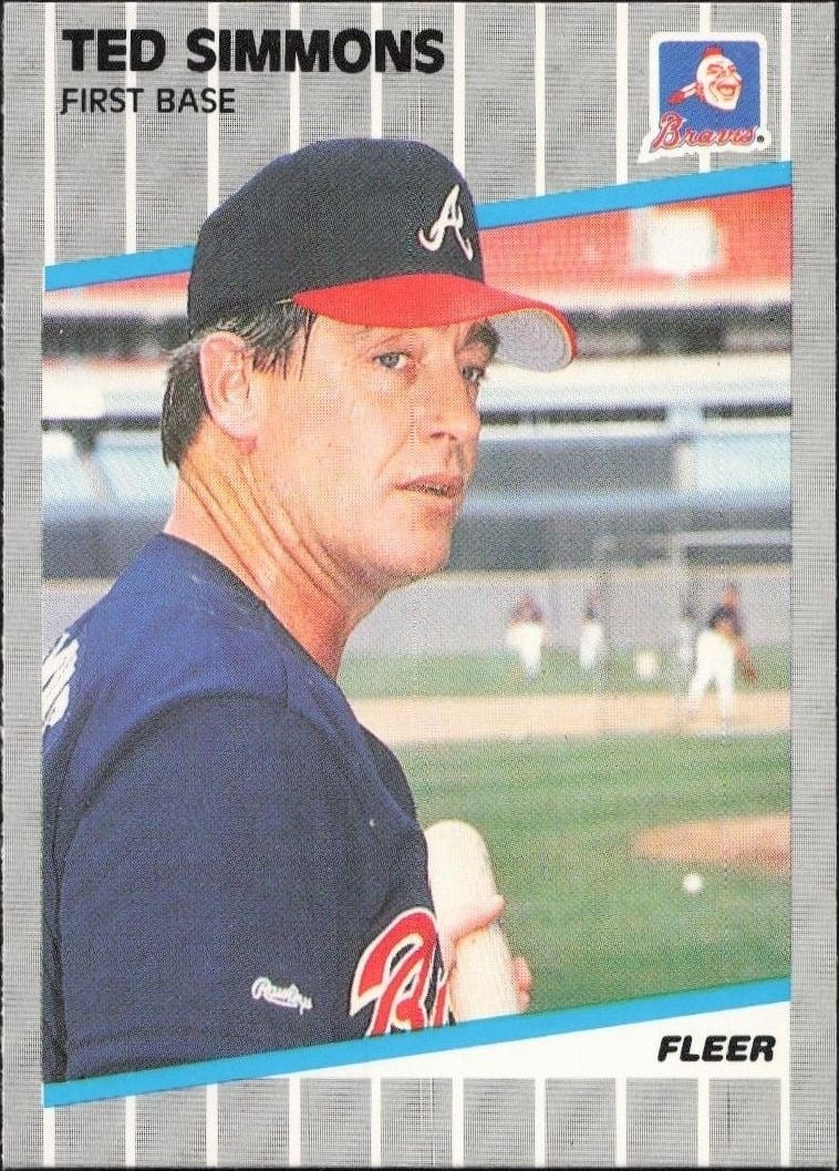Ted Simmons 1989 Fleer #599 Baseball Trading Card - Front 1989 Fleer Ted Simmons #599 baseball trading card front