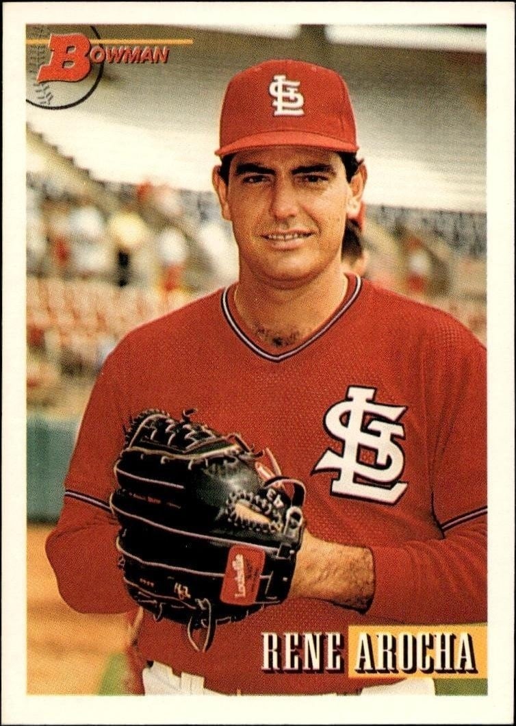 Rene Arocha 1993 Bowman #276 Baseball Trading Card - Front 1993 Bowman Rene Arocha #276 baseball trading card front
