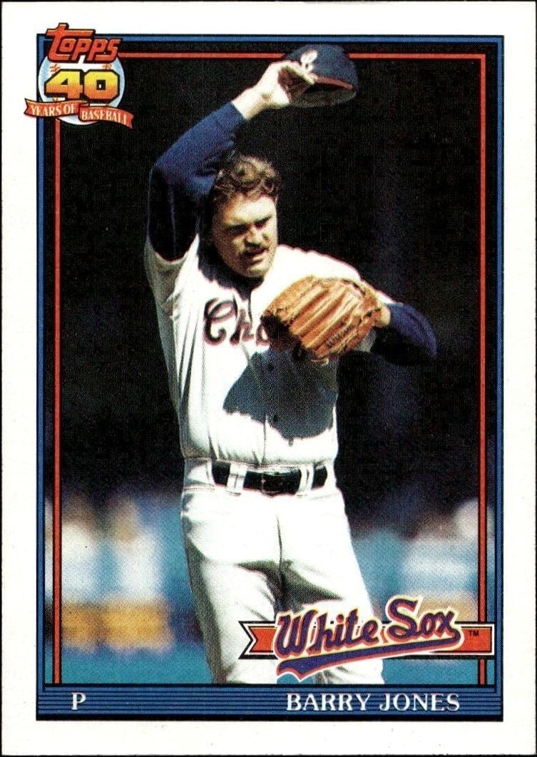 Barry Jones 1991 Topps #33 Baseball Trading Card - Front 1991 Topps Barry Jones #33 baseball trading card front