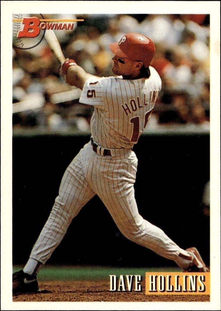 Dave Hollins 1993 Bowman #216 Baseball Trading Card - Front 1993 Bowman Dave Hollins #216 baseball trading card front