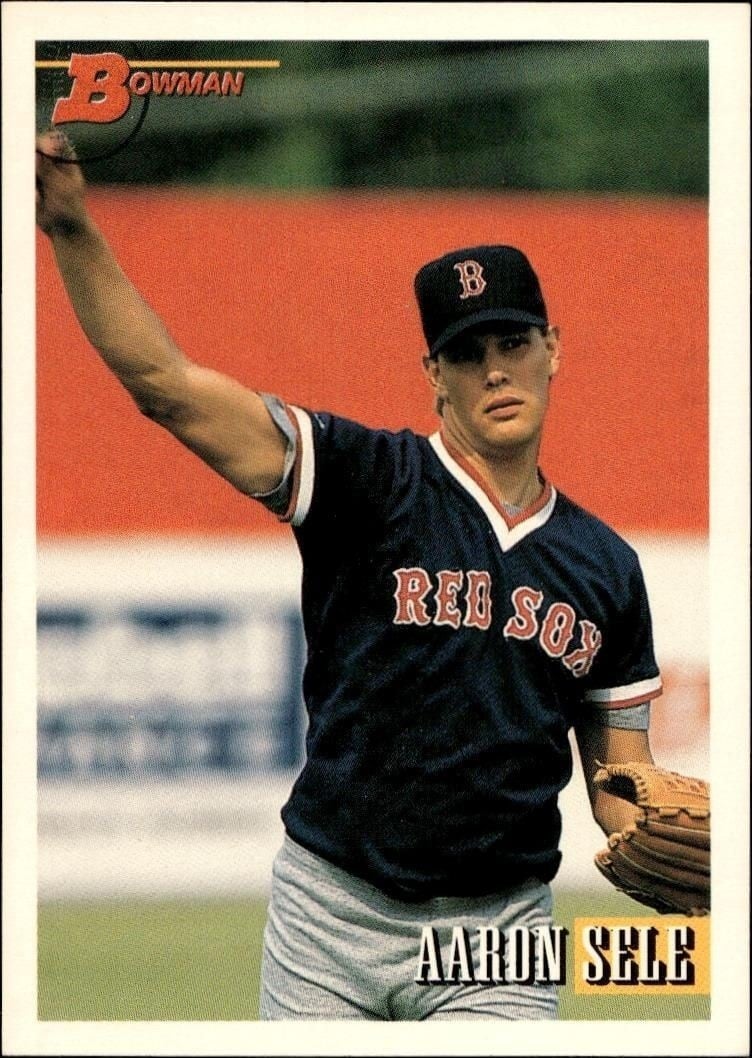 Aaron Sele 1993 Bowman #255 Baseball Trading Card - Front 1993 Bowman Aaron Sele #255 baseball trading card front