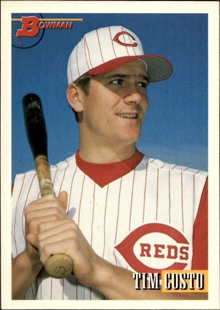 Tim Costo 1993 Bowman #314 Baseball Trading Card - Front 1993 Bowman Tim Costo #314 baseball trading card front