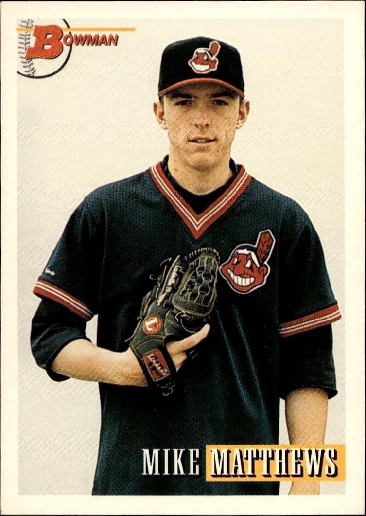 Mike Matthews 1993 Bowman #261 Baseball Trading Card - Front 1993 Bowman Mike Matthews #261 baseball trading card front