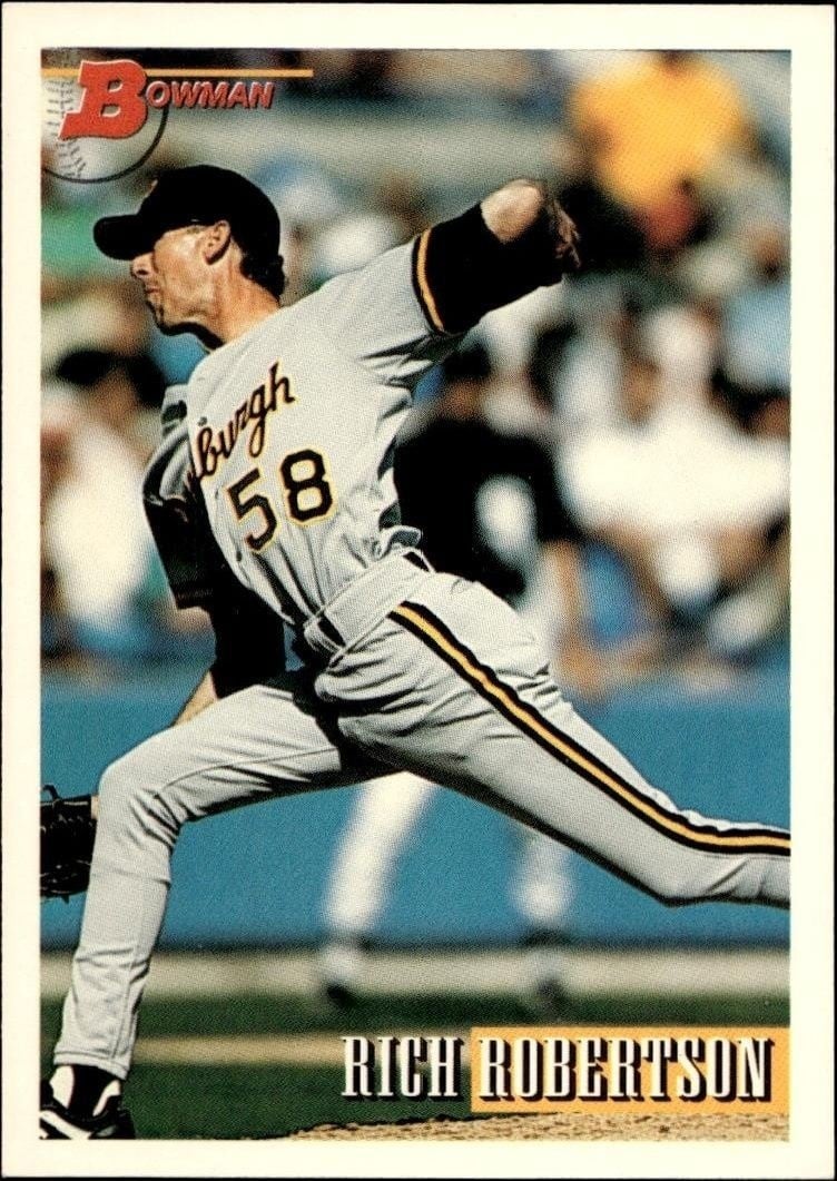 Rich Robertson 1993 Bowman #123 Baseball Trading Card - Front 1993 Bowman Rich Robertson #123 baseball trading card front