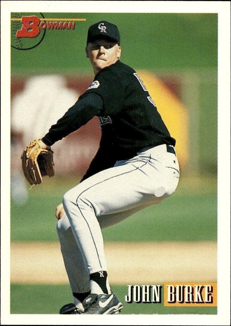 John Burke 1993 Bowman #388 Baseball Trading Card - Front 1993 Bowman John Burke #388 baseball trading card front