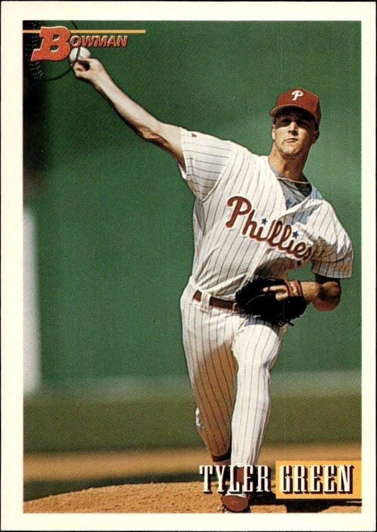 Tyler Green 1993 Bowman #400 Baseball Trading Card - Front 1993 Bowman Tyler Green #400 baseball trading card front