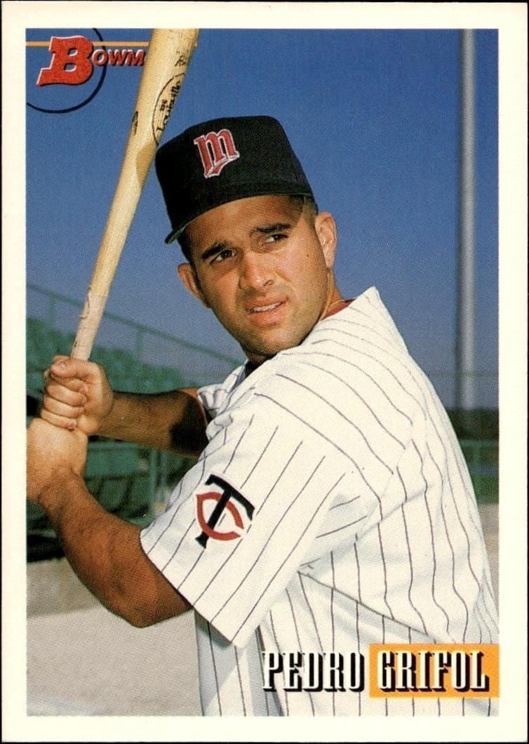 Pedro Grifol 1993 Bowman #179 Baseball Trading Card - Front 1993 Bowman Pedro Grifol #179 baseball trading card front