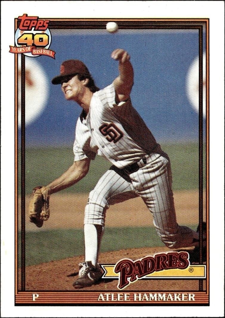 Atlee Hammaker 1991 Topps #34 Baseball Trading Card - Front 1991 Topps Atlee Hammaker #34 baseball trading card front