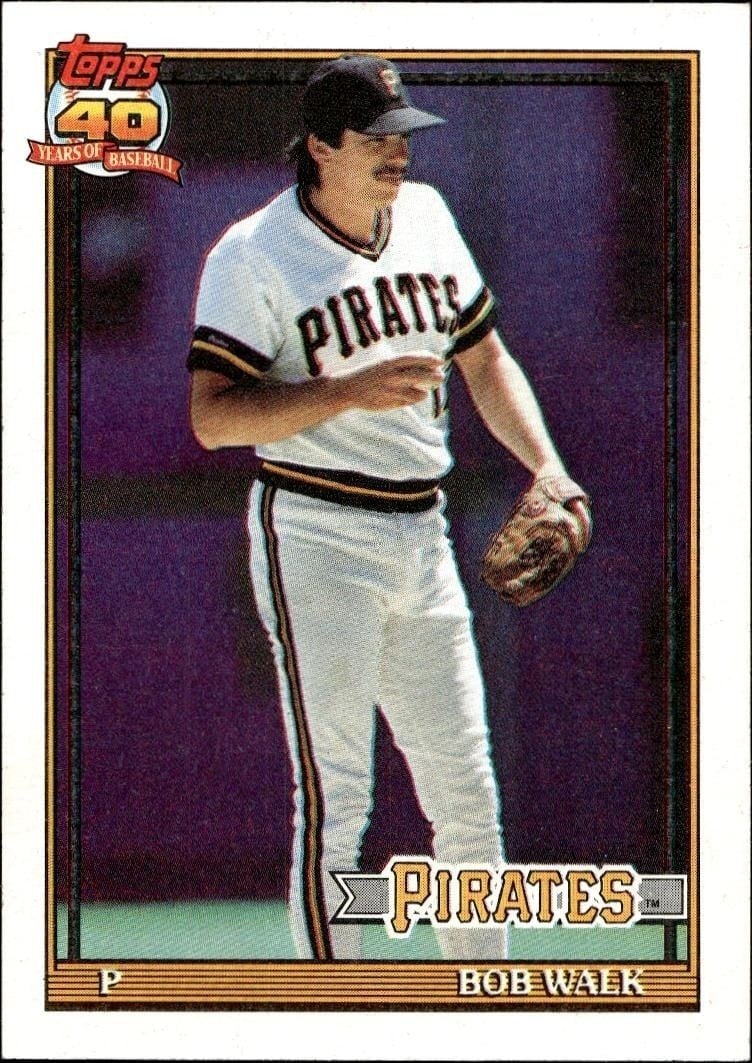 Bob Walk 1991 Topps #29 Baseball Trading Card - Front 1991 Topps Bob Walk #29 baseball trading card front