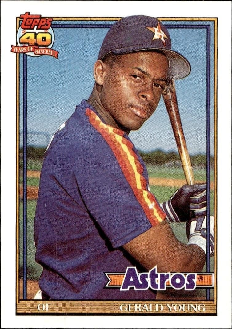 Gerald Young 1991 Topps #626 Baseball Trading Card - Front 1991 Topps Gerald Young #626 baseball trading card front