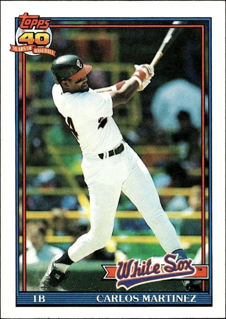 Carlos Martinez 1991 Topps #156 Baseball Trading Card - Front 1991 Topps Carlos Martinez #156 baseball trading card front