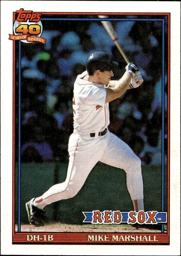 Mike Marshall 1991 Topps #356 Baseball Trading Card - Front 1991 Topps Mike Marshall #356 baseball trading card front