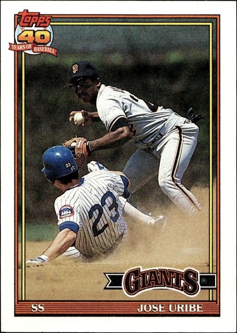 1991 Topps Jose Uribe #158 trading card