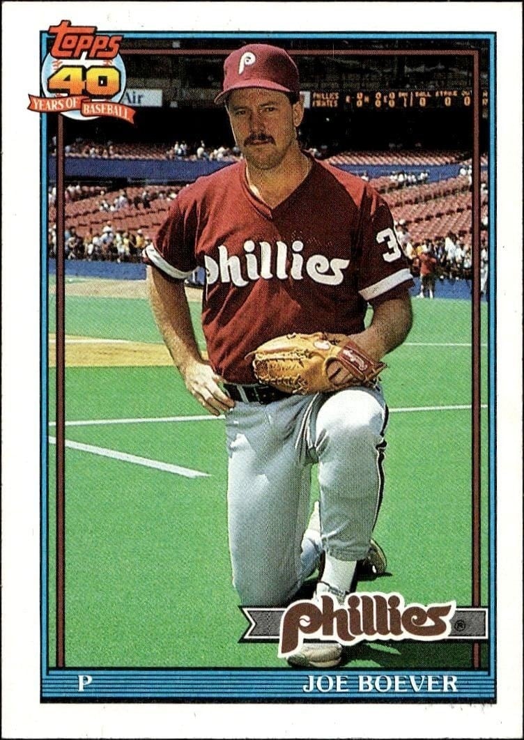 Joe Boever 1991 Topps #159 Baseball Trading Card - Front 1991 Topps Joe Boever #159 baseball trading card front
