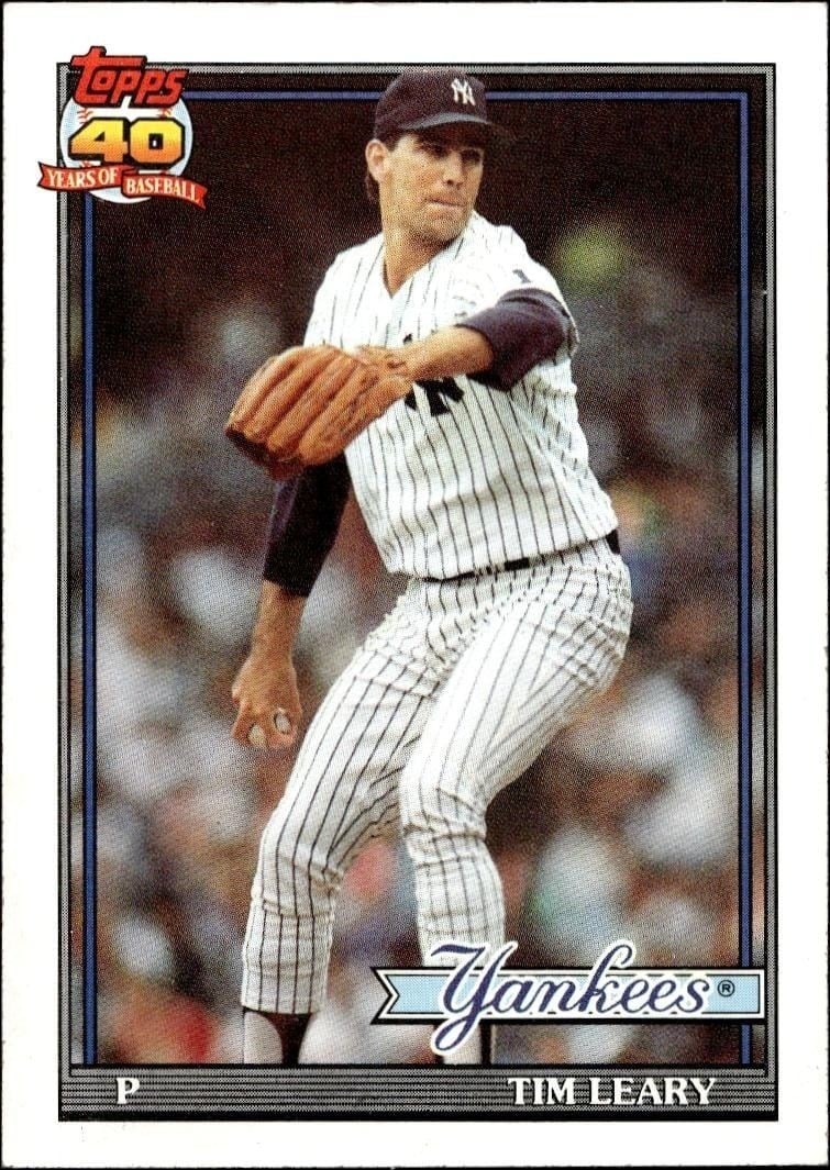 Tim Leary 1991 Topps #161 Baseball Trading Card - Front 1991 Topps Tim Leary #161 baseball trading card front