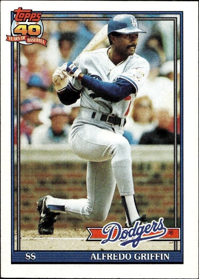 Alfredo Griffin 1991 Topps #226 Baseball Trading Card - Front 1991 Topps Alfredo Griffin #226 baseball trading card front