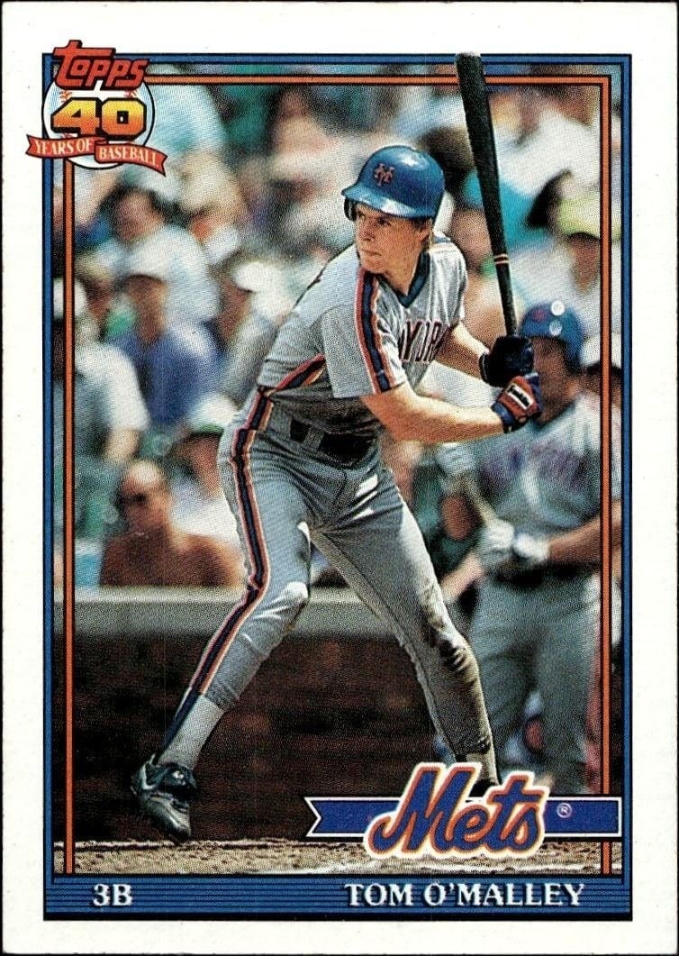 Tom O'Malley 1991 Topps #257 Baseball Trading Card - Front 1991 Topps Tom O'Malley #257 baseball trading card front