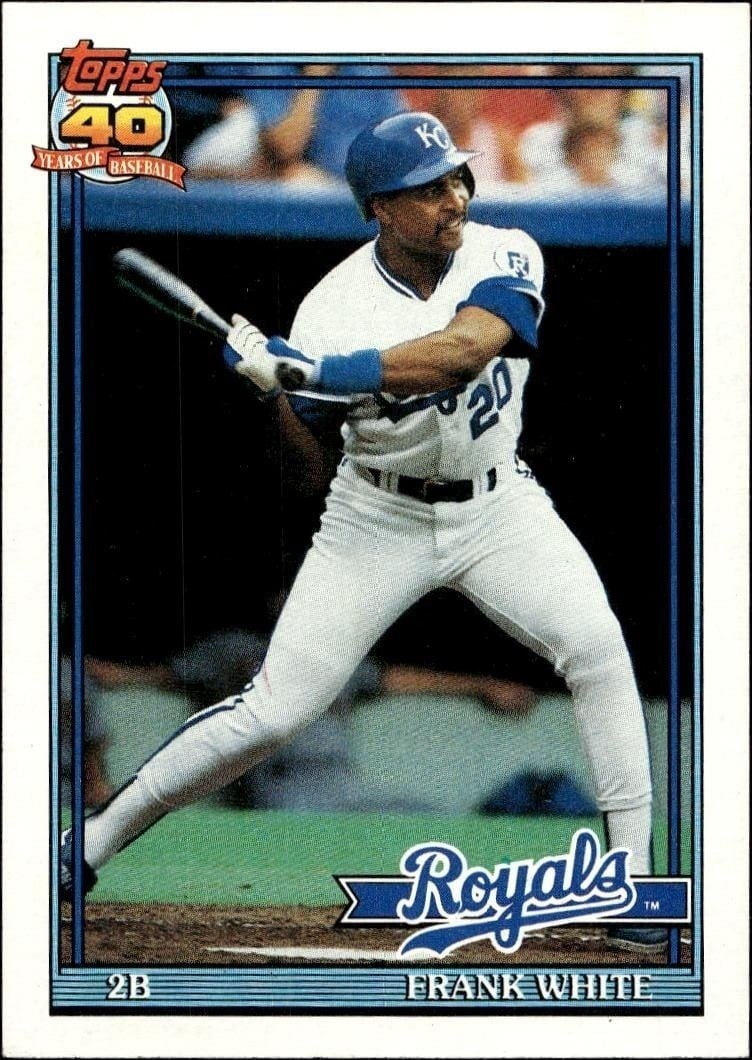 Frank White 1991 Topps #352 Baseball Trading Card - Front 1991 Topps Frank White #352 baseball trading card front