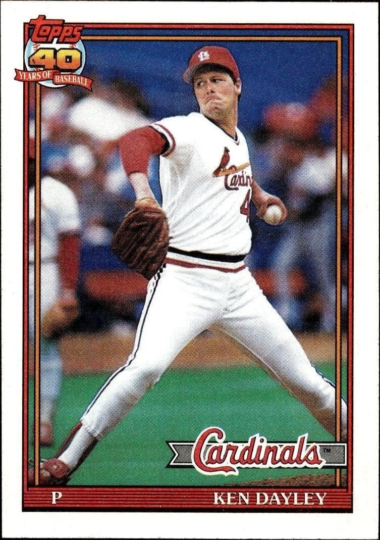 Ken Dayley 1991 Topps #41 Baseball Trading Card - Front 1991 Topps Ken Dayley #41 baseball trading card front