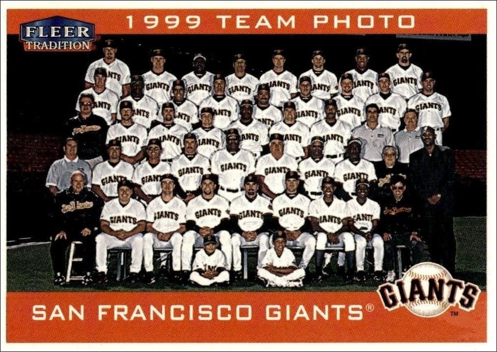 San Francisco Giants 2000 Fleer Tradition Glossy #267 Baseball Trading Card - Front 2000 Fleer Tradition Glossy San Francisco Giants #267 baseball trading card front