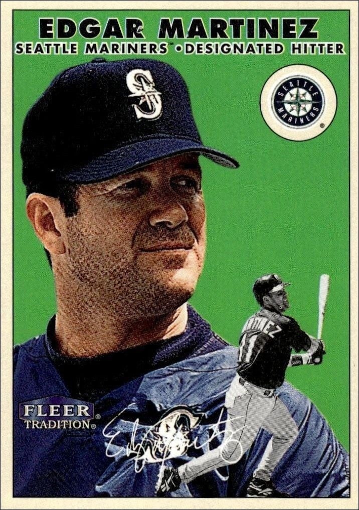 Edgar Martinez 2000 Fleer Tradition Glossy #153 Baseball Trading Card - Front 2000 Fleer Tradition Glossy Edgar Martinez #153 baseball trading card front