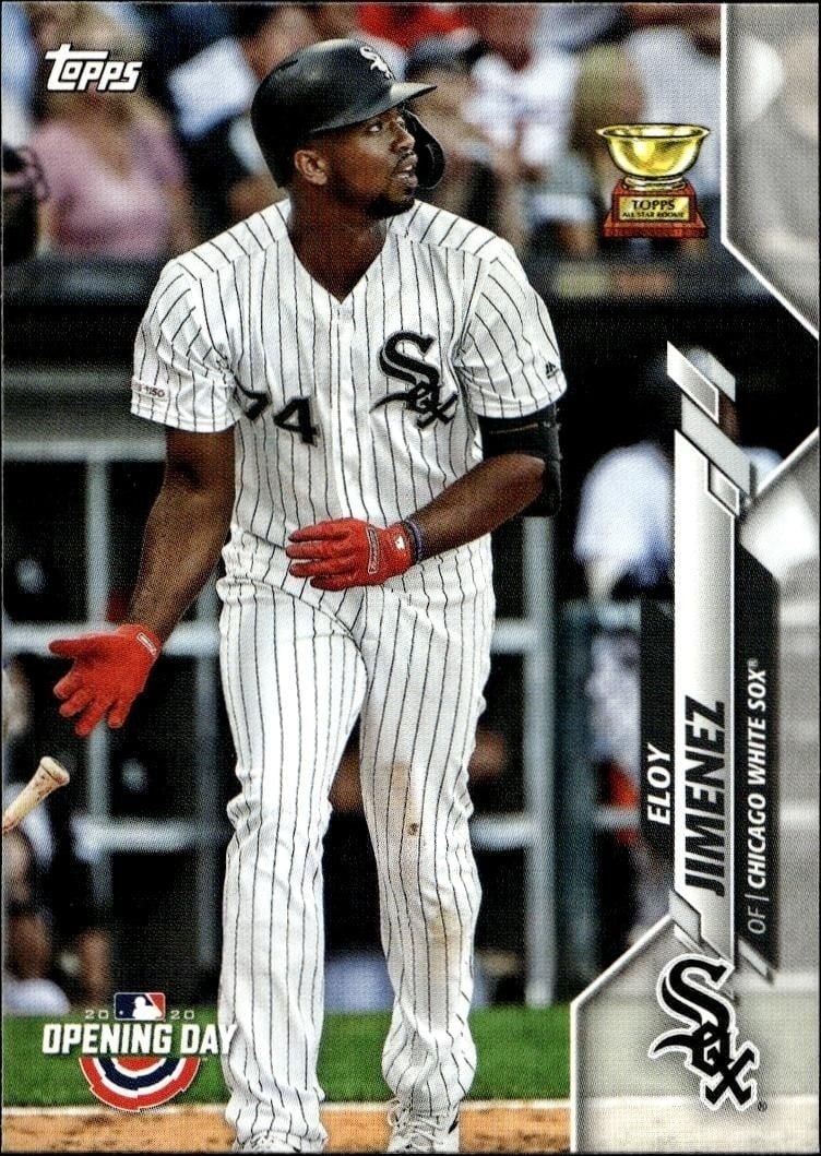 Eloy Jimenez 2020 Topps Opening Day #138 Baseball Trading Card - Front 2020 Topps Opening Day Eloy Jimenez #138 baseball trading card front