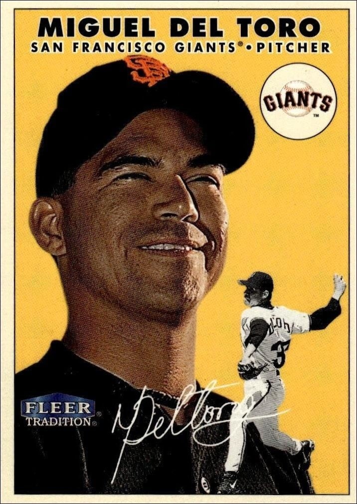 Miguel Del Toro 2000 Fleer Tradition Glossy #265 Baseball Trading Card - Front 2000 Fleer Tradition Glossy Miguel Del Toro #265 baseball trading card front