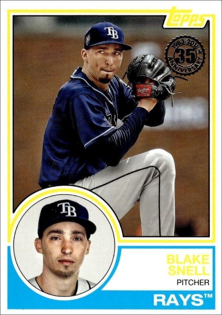 Blake Snell 2018 Topps Update #83-40 Baseball Trading Card - Front 2018 Topps Update Blake Snell #83-40 baseball trading card front