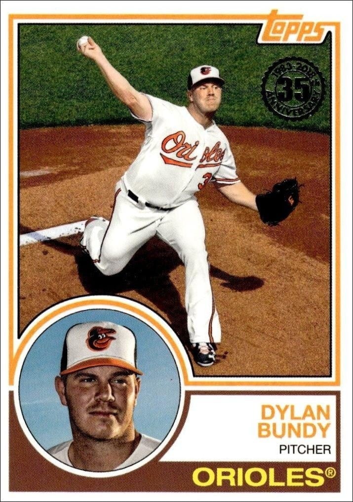 Dylan Bundy 2018 Topps Update #83-35 Baseball Trading Card - Front 2018 Topps Update Dylan Bundy #83-35 baseball trading card front