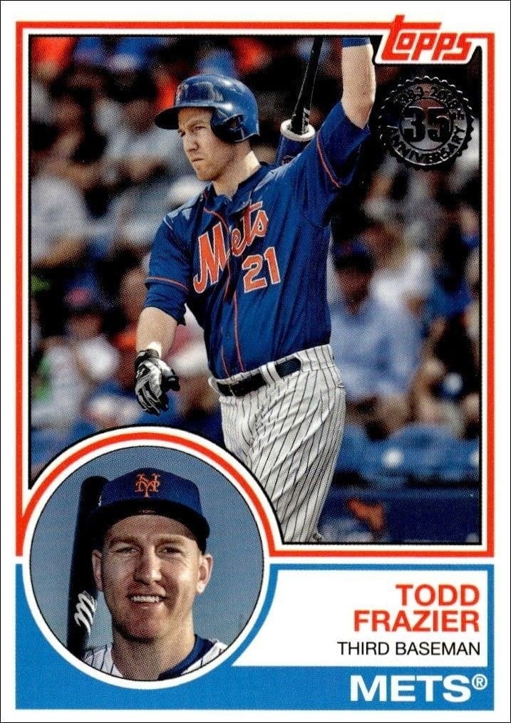 Todd Frazier 2018 Topps Update #83-21 Baseball Trading Card - Front 2018 Topps Update Todd Frazier #83-21 baseball trading card front