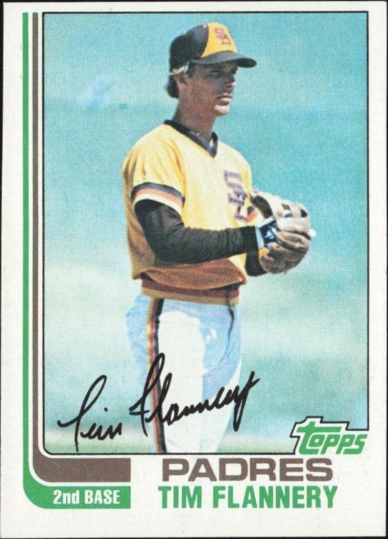 Tim Flannery 1982 Topps #249 Baseball Trading Card - Front 1982 Topps Tim Flannery #249 baseball trading card front