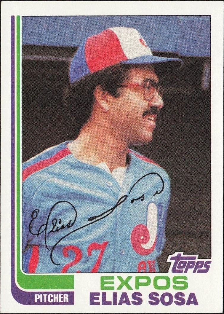 Elias Sosa 1982 Topps #414 Baseball Trading Card - Front 1982 Topps Elias Sosa #414 baseball trading card front