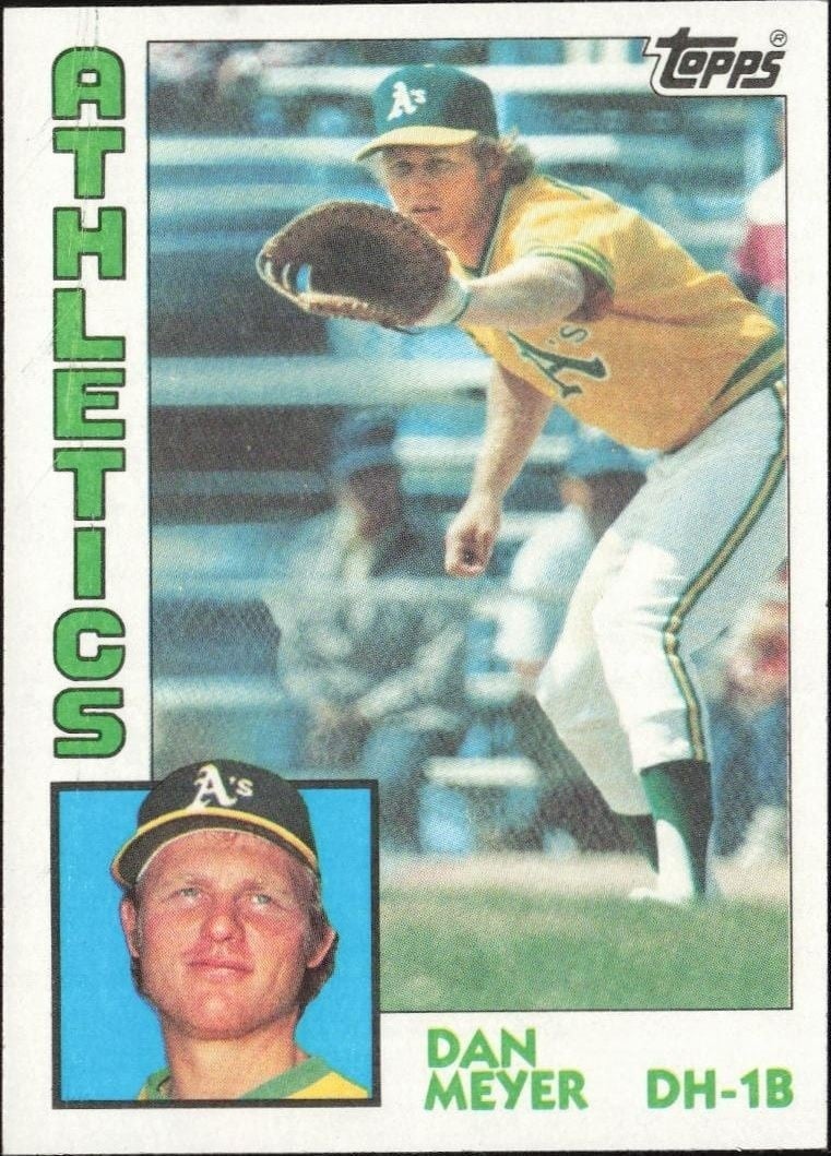 Dan Meyer 1984 Topps #609 Baseball Trading Card - Front 1984 Topps Dan Meyer #609 baseball trading card front