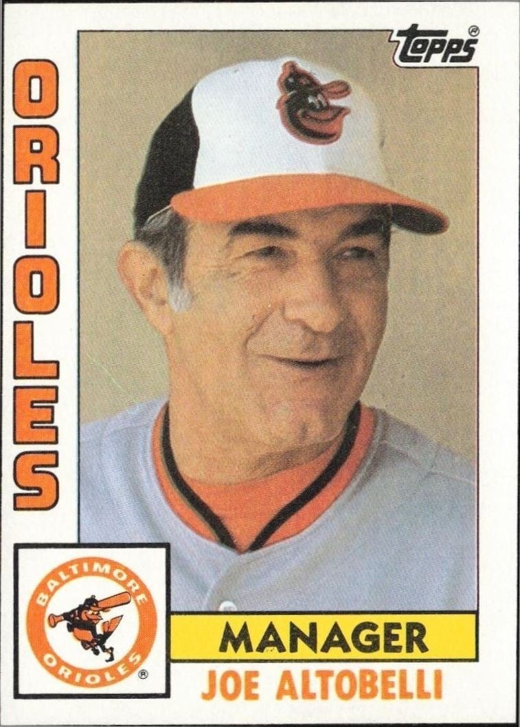 Joe Altobelli 1984 Topps #21 Baseball Trading Card - Front 1984 Topps Joe Altobelli #21 baseball trading card front