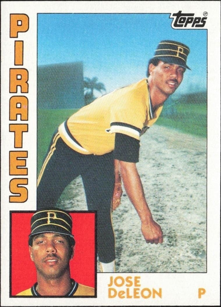 Jose DeLeon 1984 Topps #581 Baseball Trading Card - Front 1984 Topps Jose DeLeon #581 baseball trading card front
