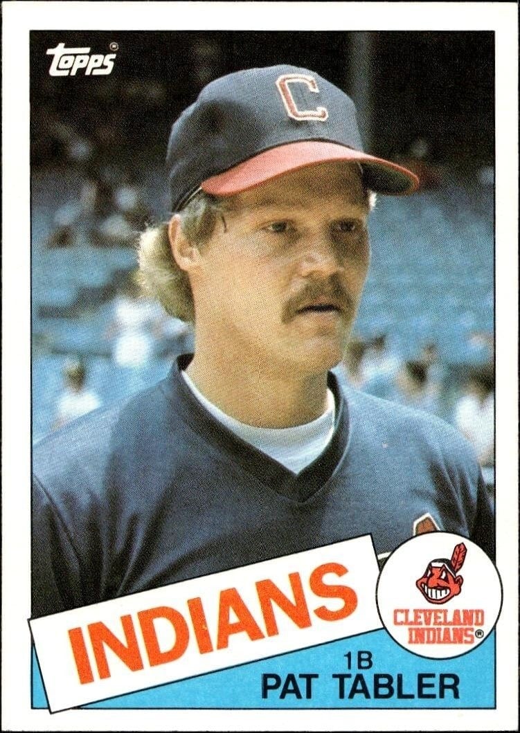 Pat Tabler 1985 Topps #158 Baseball Trading Card - Front 1985 Topps Pat Tabler #158 baseball trading card front