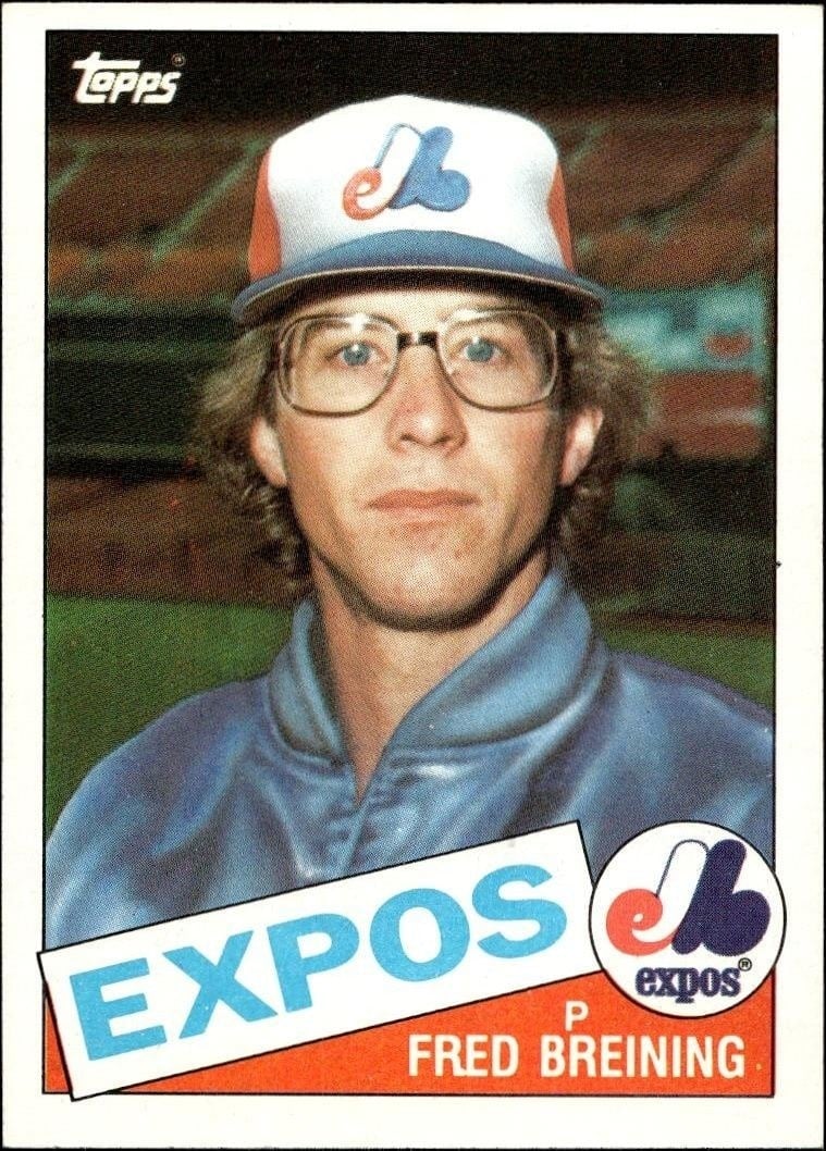 Fred Breining 1985 Topps #36 Baseball Trading Card - Front 1985 Topps Fred Breining #36 baseball trading card front