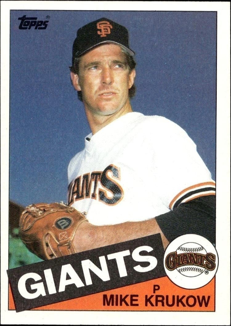 Mike Krukow 1985 Topps #74 Baseball Trading Card - Front 1985 Topps Mike Krukow #74 baseball trading card front