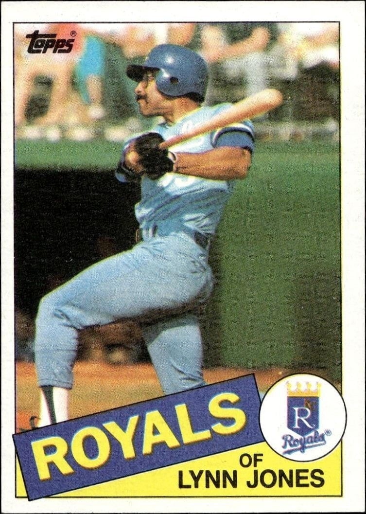 Lynn Jones 1985 Topps #513 Baseball Trading Card - Front 1985 Topps Lynn Jones #513 baseball trading card front