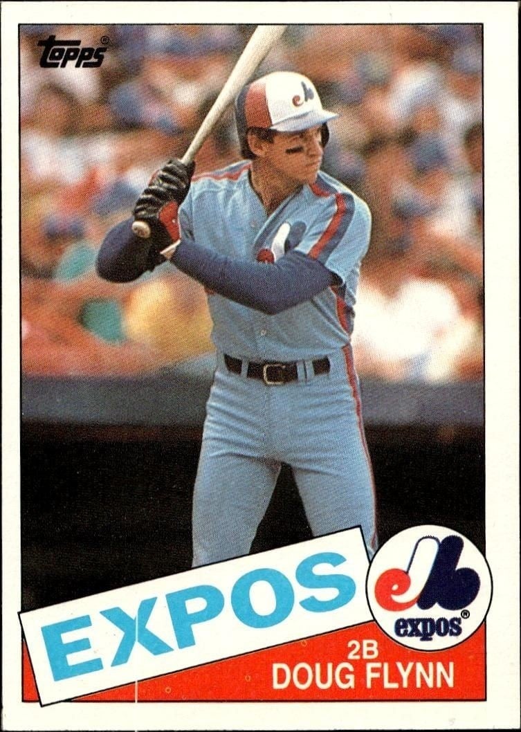 Doug Flynn 1985 Topps #554 Baseball Trading Card - Front 1985 Topps Doug Flynn #554 baseball trading card front