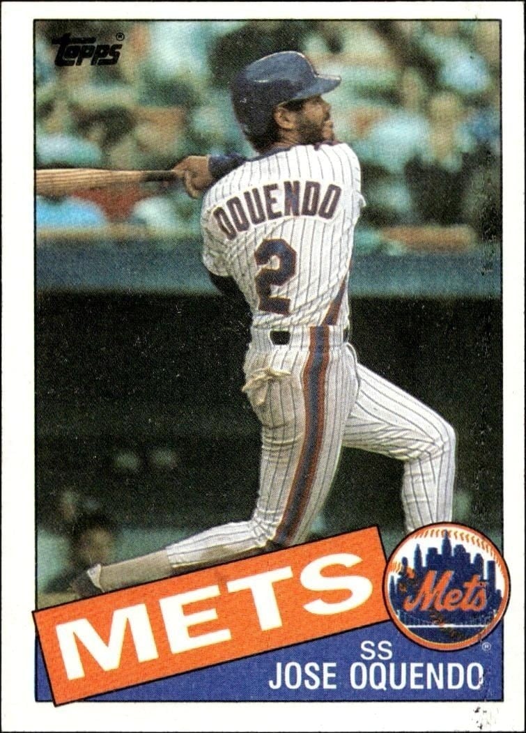 Jose Oquendo 1985 Topps #598 Baseball Trading Card - Front 1985 Topps Jose Oquendo #598 baseball trading card front