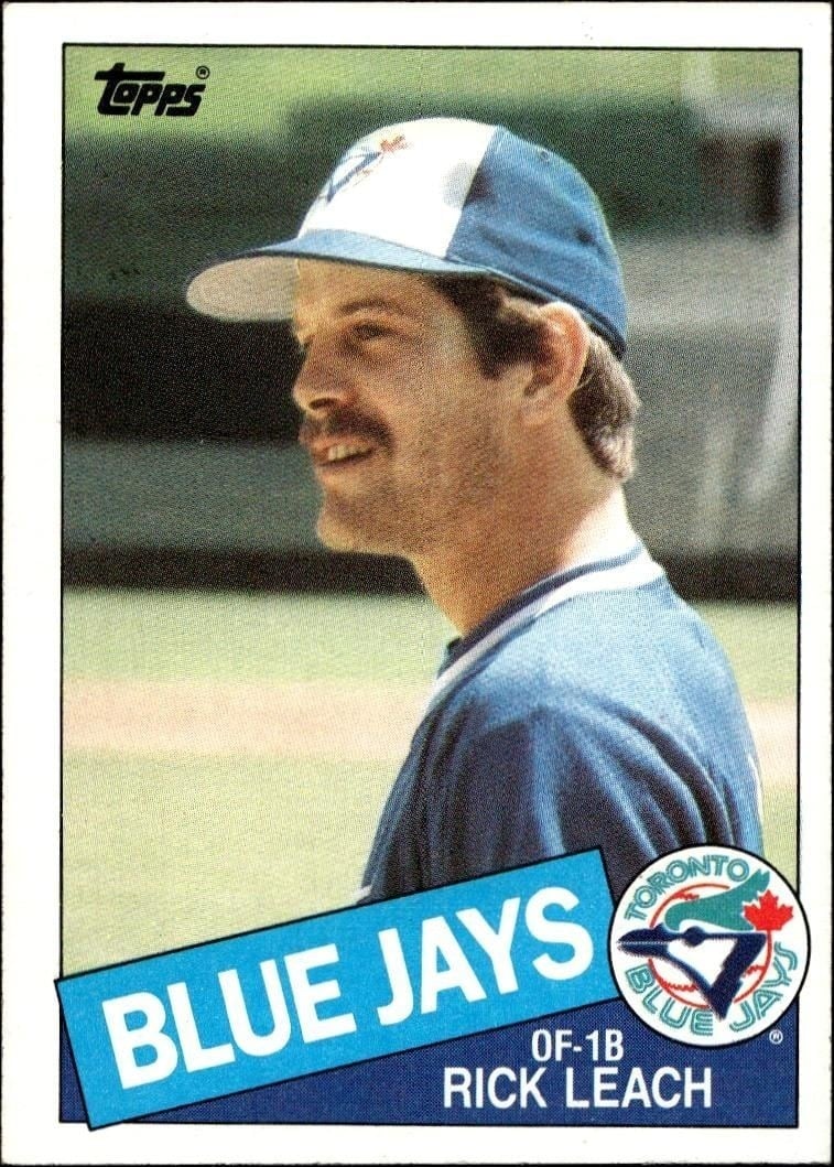 Rick Leach 1985 Topps #593 Baseball Trading Card - Front 1985 Topps Rick Leach #593 baseball trading card front