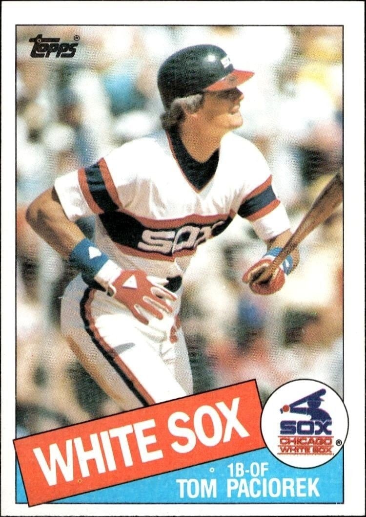 Tom Paciorek 1985 Topps #572 Baseball Trading Card - Front 1985 Topps Tom Paciorek #572 baseball trading card front