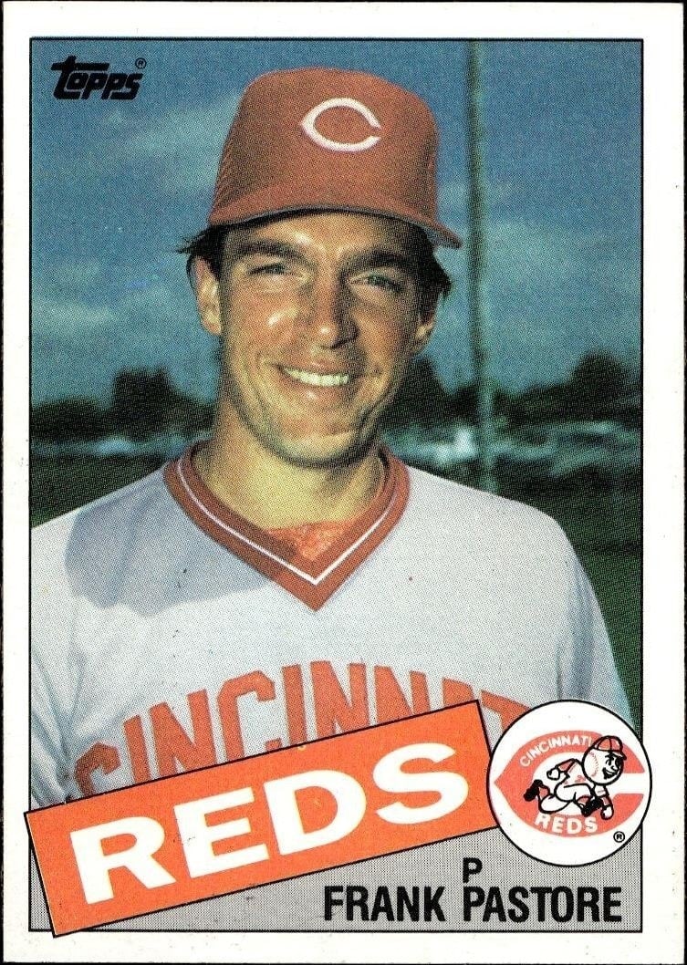 Frank Pastore 1985 Topps #727 Baseball Trading Card - Front 1985 Topps Frank Pastore #727 baseball trading card front