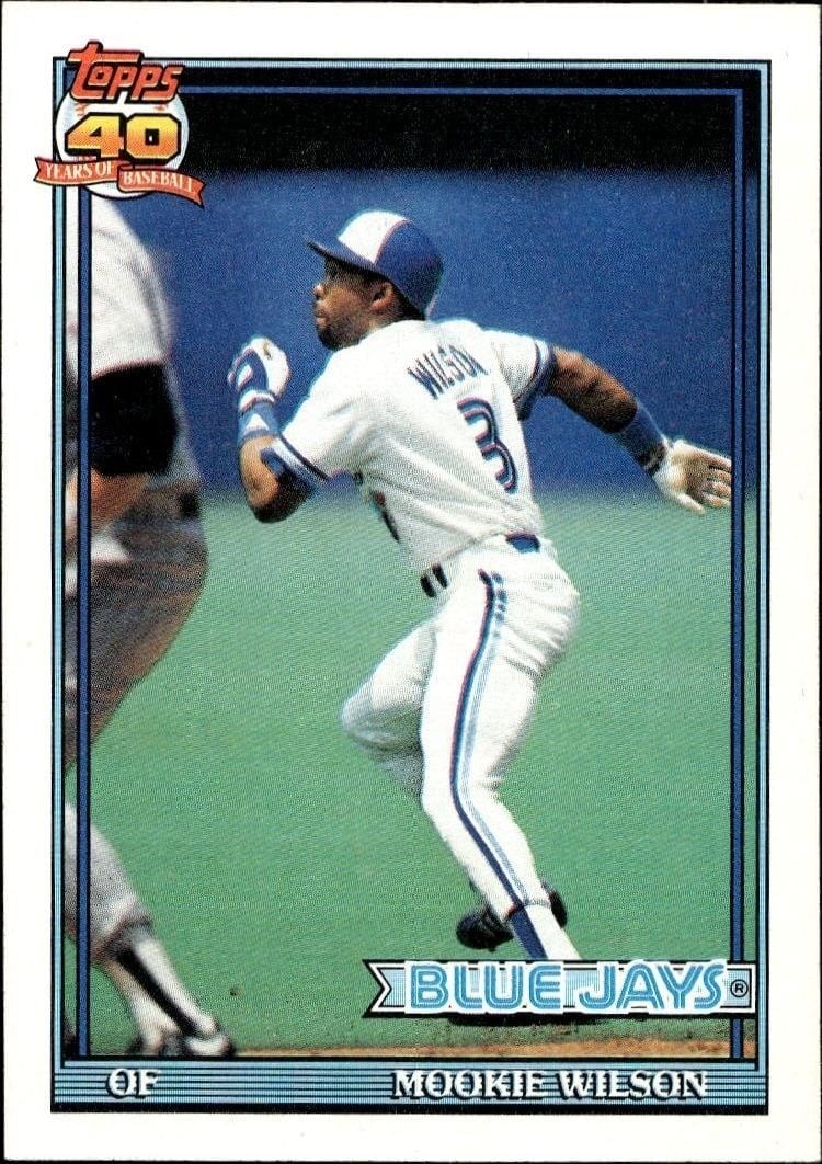 Mookie Wilson 1991 Topps #727 Baseball Trading Card - Front 1991 Topps Mookie Wilson #727 baseball trading card front