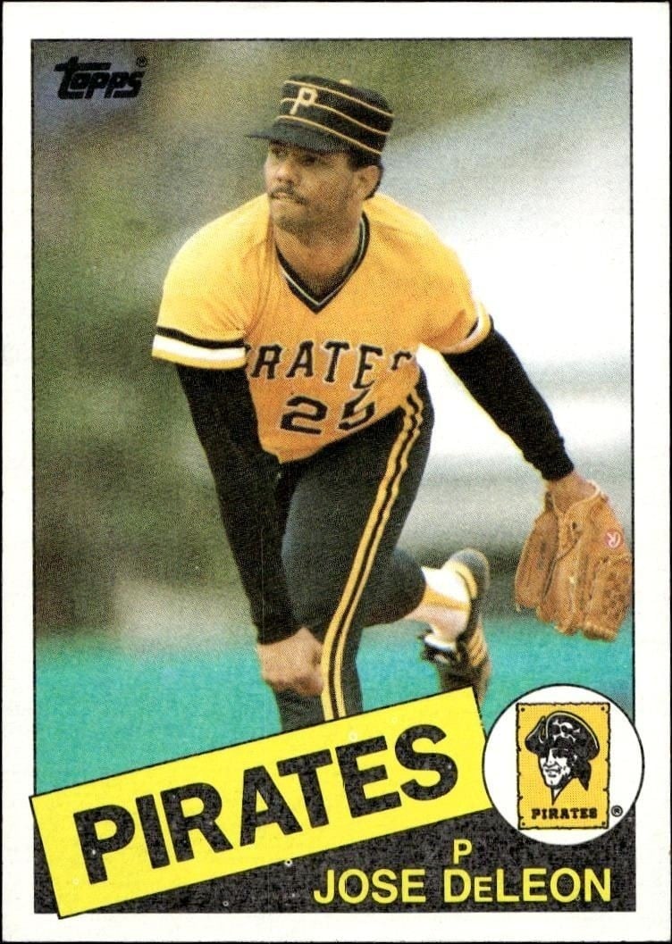 Jose DeLeon 1986 Topps #385 Baseball Trading Card - Front 1986 Topps Jose DeLeon #385 baseball trading card front