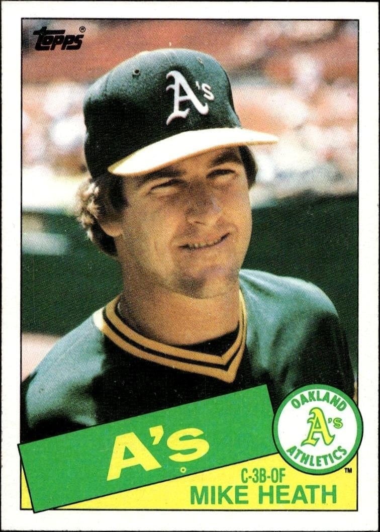 Mike Heath 1985 Topps #662 Baseball Trading Card - Front 1985 Topps Mike Heath #662 baseball trading card front