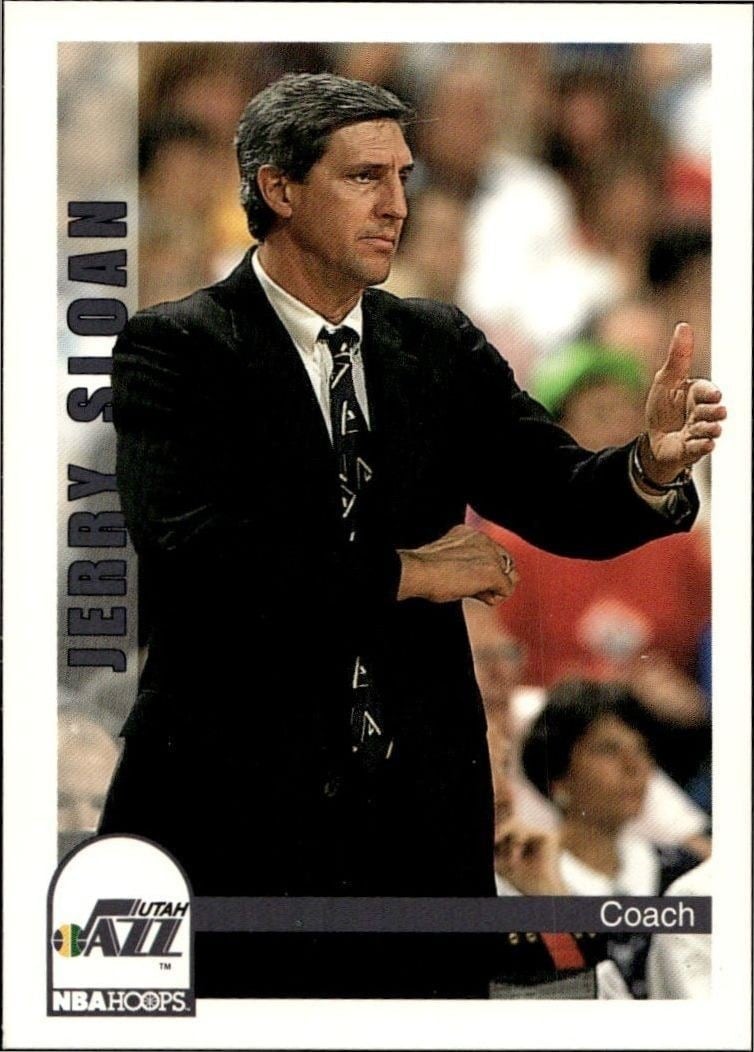 Jerry Sloan 1992-93 Skybox NBA Hoops #264 Basketball Trading Card - Front 1992-93 Skybox NBA Hoops Jerry Sloan #264 basketball trading card front