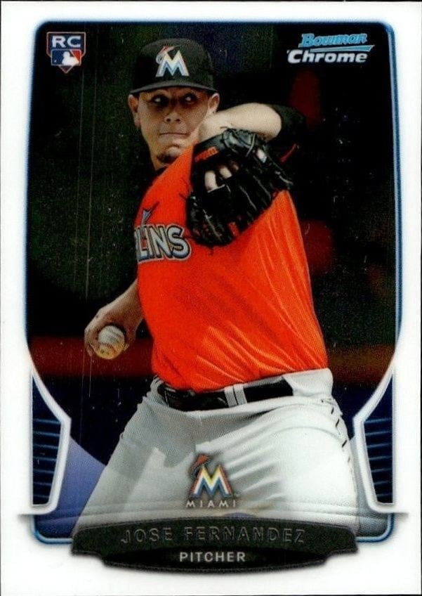 Jose Fernandez 2013 Bowman Chrome #322 Baseball Trading Card - Front 2013 Bowman Chrome Jose Fernandez #322 baseball trading card front